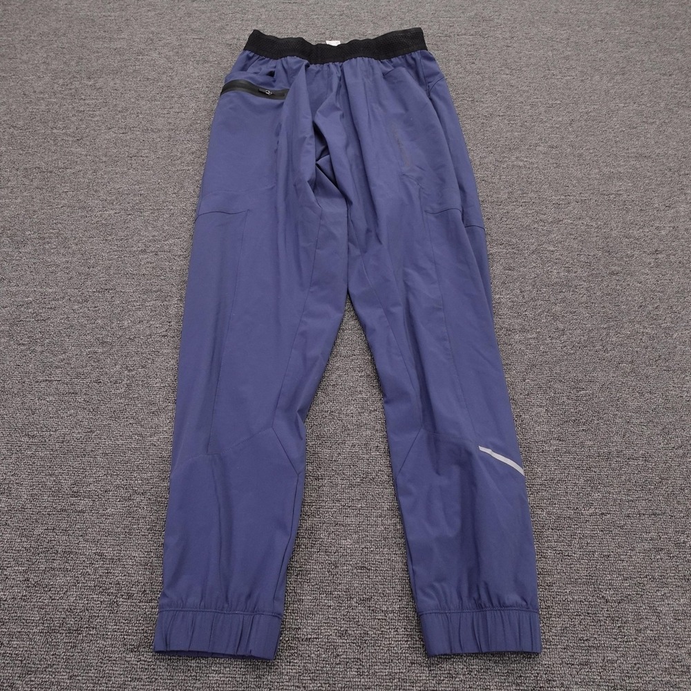 Alphalete Track Pants Mens Small 32x28 Blue Stretch Zip Pockets Reflective